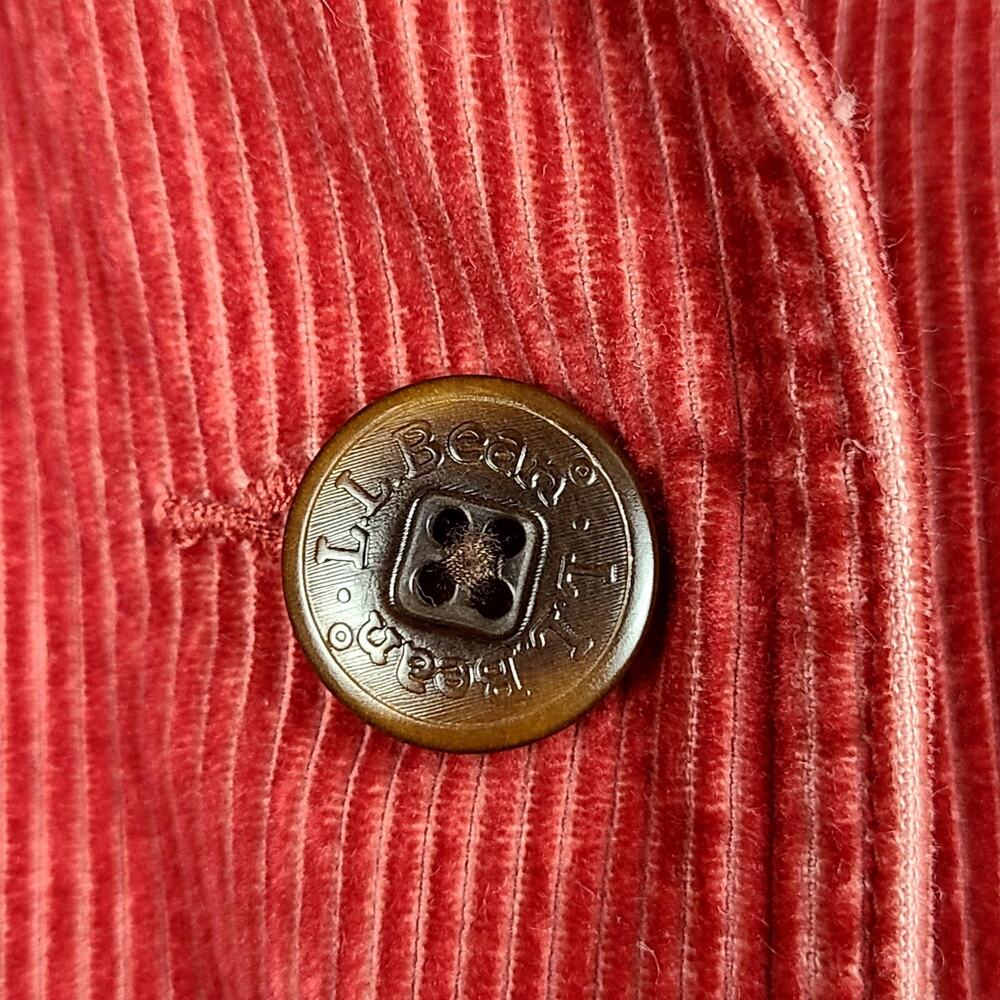 LL Bean Vintage Archive Red Corduroy Pheasant Barn Jacket Coat Women’s Medium - Picture 6 of 16